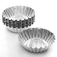 Lariy Home Egg Tart Aluminum Cupcake Cake Cookie Mold Pudding Mould Baking Tool BG N4
