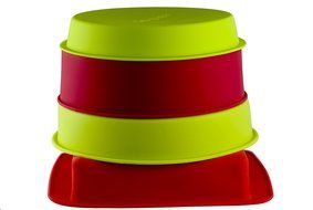 Cook Classics Silicone Bakeware Set - Set of 4 Nonstick Specialty Square &amp; Round Cake Pans and Molds for Home,... N4