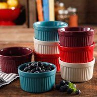 Woman Flea Market Solid 9 Oz Ramekins, Solid Colors, Set of 8