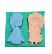 Wocuz W0570 Frozen Sparkle Anna and Elsa Silicone Candy Making Mold Fondant Mold Chocolate Mould Cake Decorating... N2