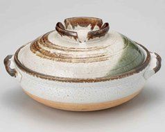 Candy-brush for 5-6 persons 13.4inch Donabe Japanese Hot pot Beige Ceramic Made in Japan