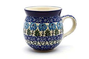 Polish Pottery Mug - 11 oz. Bubble - Antique Rose