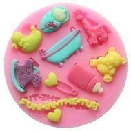 Wholeport Fun in the Tub Heart Fondant and Gum Paste Silicone Resin Candy Molds Baking Molds Cake Decoration