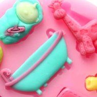 Wholeport Fun in the Tub Heart Fondant and Gum Paste Silicone Resin Candy Molds Baking Molds Cake Decoration N2