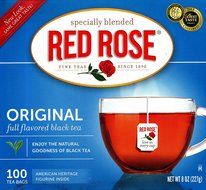 Red Rose Original Full Flavored Black Tea 8oz Box of 100 Tea Bags