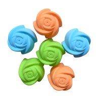 10X Silicone Rose Muffin Cookie Cup Cake Baking Mold Chocolate Maker Mould,7x7CM