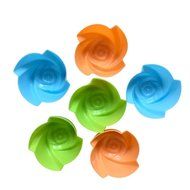 10X Silicone Rose Muffin Cookie Cup Cake Baking Mold Chocolate Maker Mould,7x7CM N2