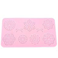 "Striped Bow Flower Fondant Cake Silicone Lace Mold Decorating Molds" shopping N2