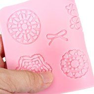 "Striped Bow Flower Fondant Cake Silicone Lace Mold Decorating Molds" shopping N5