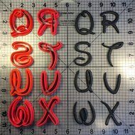 Cursive Font Uppercase Cookie Cutter Set (2 inches) N4