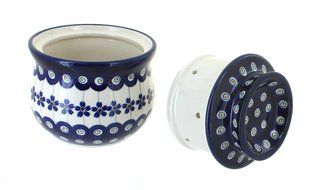 Polish Pottery Flowering Peacock French Butter Dish N2