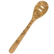 Talisman Designs Beechwood Slotted Spoon, Laser Etched with Honey Bee Art, 12" Long N6