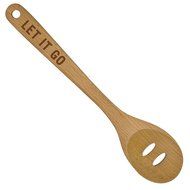 Talisman Designs Beechwood Slotted Spoon, Laser Etched with Honey Bee Art, 12" Long N10