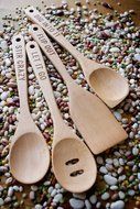 Talisman Designs Beechwood Slotted Spoon, Laser Etched with Honey Bee Art, 12" Long N11