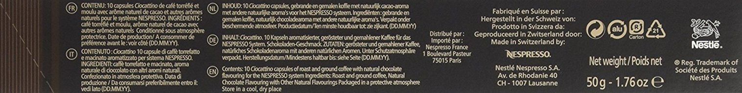 Nespresso OriginalLine Capsules: Ciocattino, 50 Count N4