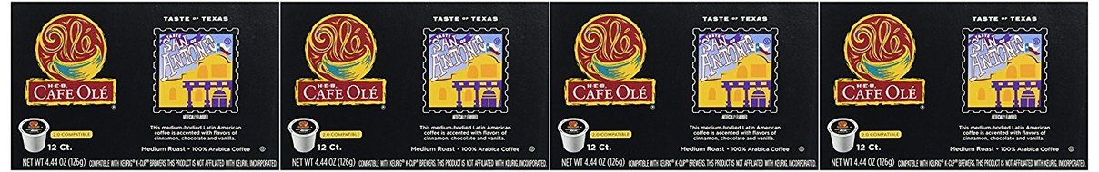 HEB Cafe Ole Coffee K-Cup 12ct Box (Pack of 4) (48 K-Cups) (Texas Pecan - Medium Bodied (blend of caramel and... N4