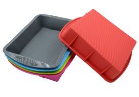 Silicone Bakeware Set - 5-Piece Non-Stick Silicone Baking Mold Set by ULee Including Rectangle Cake Mold, Round... N28