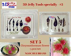 3D Jelly Cake Tools specially -Type 5-Chrysanthemum rotation flower - 5 pcs/set