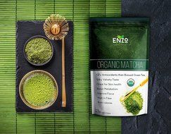 Enzo Organic Matcha Ceremonial Grade Green Tea Powder, Tropical Green - 4 Ounce N4