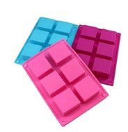 6 Cups Square Brick Soap Mold Ice Cube Silicone Cake Moulds Chocolate Ice Tray Cake Tools