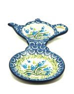 Polish Pottery Tea Bag &amp; Mug Holder - Blue Bells