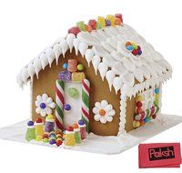 Cristmas Bundle - Pre-Assembled Christmas Gingerbread House Kit with Candy, Icing, Decorating Bag and Tip Included...