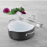 Calphalon&reg; Classic PFOA-Free White Ceramic Nonstick 5 qt. Covered Dutch Oven, Tempered Glass Cover With Oversized... N2