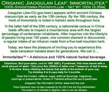 Jiaogulan Herbal Leaf Tea | Organic | 3.5oz/100g = 100 8oz Cups