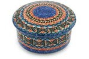 Polmedia Polish Pottery 5-inch Stoneware Jar with Lid H8699G Hand Painted from Ceramika Artystyczna in Boleslawiec... N4