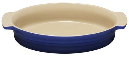 Le Creuset Stoneware 10-1/2-Inch Oval Dish, Cobalt Blue