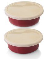 BergHOFF 2 Piece Geminis Round Dish Plastic Cover, Red