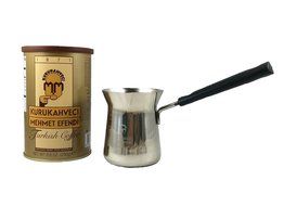 Mehmet Efendi Turkish Coffee 8.8oz w/ Stainless Steel Coffee Pot N2