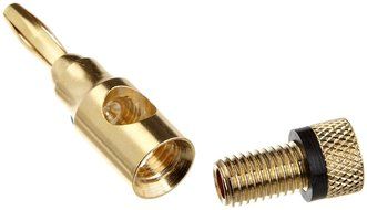 AmazonBasics 24k Gold Connector Banana Plugs - 24-Pack (12 Red, 12 Black) N3