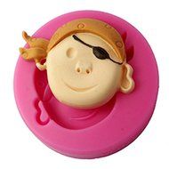 FOUR-C Silicone Cake Mold Pirates Cake Embossing Mould Color Pink
