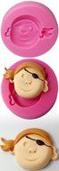 FOUR-C Silicone Cake Mold Pirates Cake Embossing Mould Color Pink N2