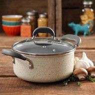 The Pioneer Woman Vintage Speckle 3-Quart Soup/Chili Casserole with Lid, Linen