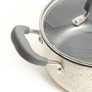 The Pioneer Woman Vintage Speckle 3-Quart Soup/Chili Casserole with Lid, Linen N5