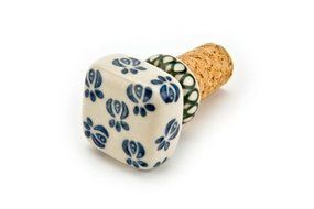 Polish Pottery Blue Rose Wine Cork