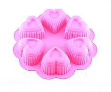 6 Cups Diy Silicone Soap Fondant Moulds Heart Shaped Silicone Cake Mold Muffin Cup Cupcake Cooking Tools