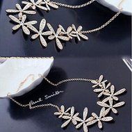 Elegant Women Gold Silver Plated Snow Bib Flower Pendant Statement Necklace N2