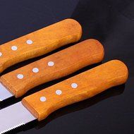 ASDOMO Stainless Steel Blade Bread Knife Serrated Edge Yellow Grip Bread and Cake Knife 10 Inches N4
