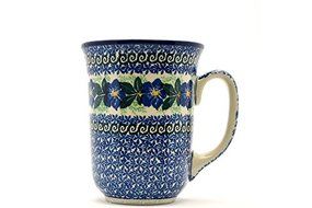 Polish Pottery Mug - 16 oz. Bistro - Blue Pansy