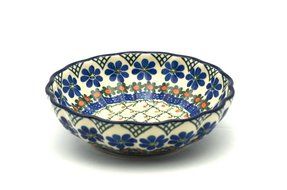 Polish Pottery Bowl - Shallow Scalloped - Medium - Primrose