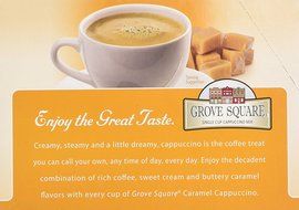 Grove Square Single Serve Caramel Cappucino Single serve cup 24 Ct for Keurig Brewers N3