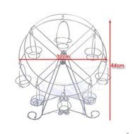Yingwei 8-Cup Metal Rotating Ferris Wheel Cupcake and Dessert Stand Holder, Chrome Finish, Updated Larger Cup... N2