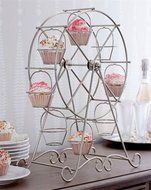 Yingwei 8-Cup Metal Rotating Ferris Wheel Cupcake and Dessert Stand Holder, Chrome Finish, Updated Larger Cup... N3