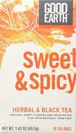 Good Earth Sweet &amp; Spicy Caffeine Free Herbal Tea, 18 Tea bags