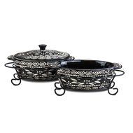 Temp-tations Old World Set of 4 Mini Oval Covered Casseroles in Cranberry N10