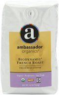 Ambassador Organics Biodynamic French Roast Ground Organic Coffee, 12-Ounce Bags (Pack of 2) N19