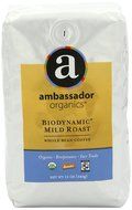 Ambassador Organics Biodynamic French Roast Ground Organic Coffee, 12-Ounce Bags (Pack of 2) N22